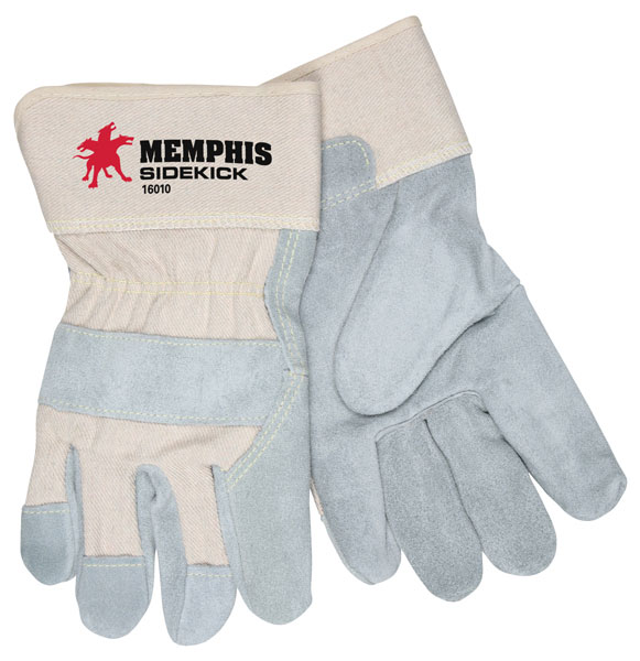MCR Safety 16010L Memphis Glove Sidekick Select Side Split Leather: 2.5\" Safety Cuff