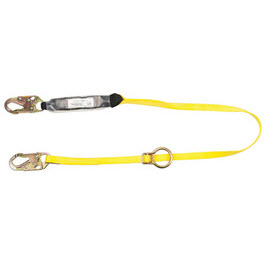 MSA10113158 Workman Single-Leg Adjustable Shock-Absorbing Lanyard with snap hook harness and anchorage connections