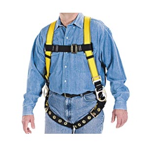 MSA 10072491 Workman Universal Yellow Full Body Harness: 3 D-Rings