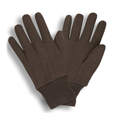 Cordova 1410C 9 oz. Brown Cotton Jersey Gloves: Knit Wrists
