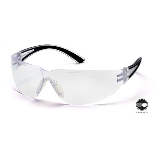 Pyramex SB3610S Cortez Safety Glasses: Clear Lens Wraparound Black Frame