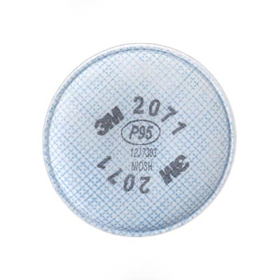 3M 2071 White P95 Particulate Filter Discs: Package of 2 Filters