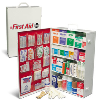 Swift First Aid 34400LF 400 4-Shelf Lined Industrial First Aid Cabinet