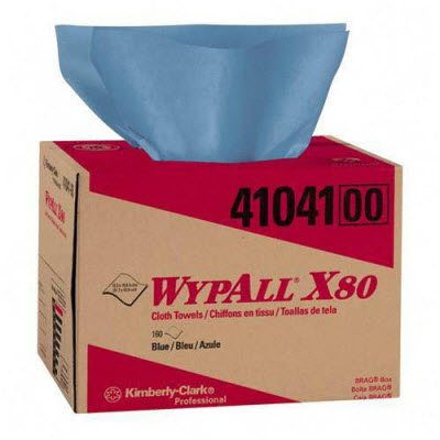 Kimberly-Clark 41041 WYPALL Blue * X80 Towels in a BRAG* Box: 160 Towels