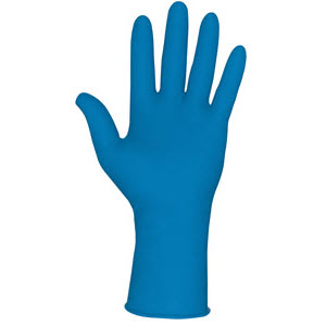Memphis Glove 5049 Med-Tech 11 Mils 12\" High-Risk Emergency Powder-Free Blue Latex Disposable Gloves: Rolled Cuffs