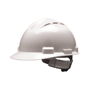 Bullard S62WHR Vented Series White HDPE Flex-Gear 4-Point Ratcheting Suspension Cap Style Hardhat
