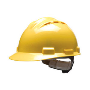 Bullard S62YLR Vented Series Yellow HDPE Flex-Gear 4-Point Ratcheting Suspension Cap Style Hardhat