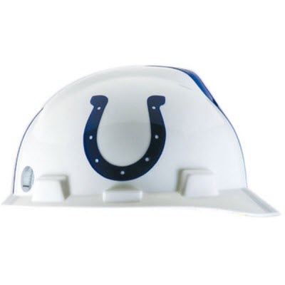 MSA 818396 NFL V-Gard Indianapolis Colts 1-Touch 4-Point Suspension Cap Style Hardhat