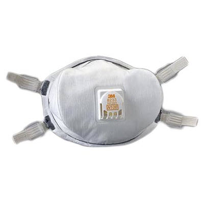 3M 8233 N100 Universal Disposable Valved Particulate Respirators: Box of 10 Respirator Masks