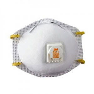 3M 8511 N95 Universal Disposable Valved Particulate Respirators: Box of 10 Respirator Masks