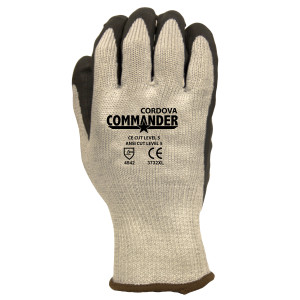 Cordova 3732 Commander Cut Resistant Gloves: 10-Gauge, Fiber Shell, Black Foam Nitrile Palm Coating