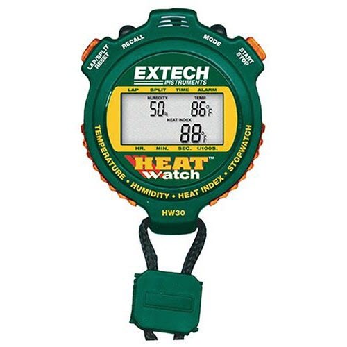 EXTECH HW30 Water-Resistant All-In-One Humidity Meter Thermometer Clock Stopwatch