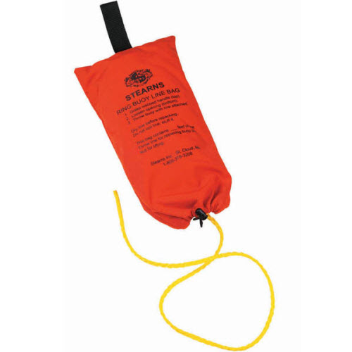 Stearns I023ORG-00-000 Life Ring Buoy 90\' Throw Rope Line Bag