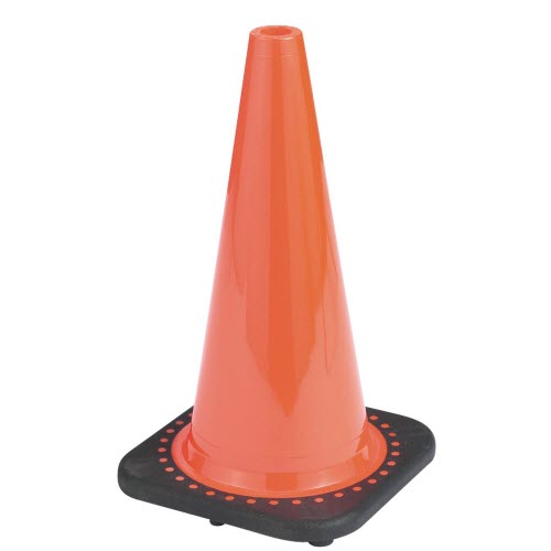 JBC RS45015C 18\" Fluorescent Orange PVC Injection Molded Traffic Cone