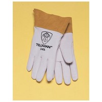 John Tillman & Co 24DM Tillman  Medium Pearl Gray Kidskin Premium Grade TIG Welders Glove With Kevlar Stitching, Straight Thumb