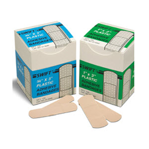 Swift First Aid 010045 3/4\" x 3\" Plastic Adhesive Strip Bandages
