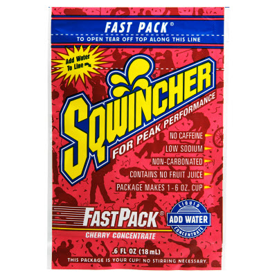 SQWINCHER 015301CH Box of 50 Cherry 6 oz. Yield Liquid Concentrated Fast Packs