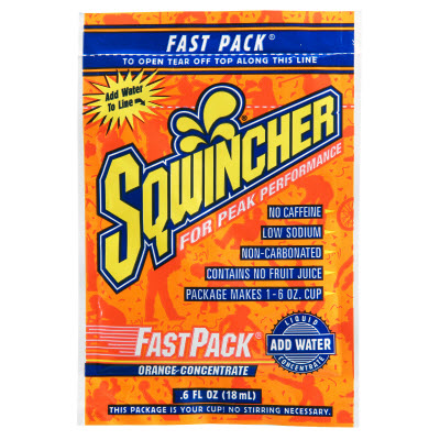 SQWINCHER 015304OR Box of 50 Orange 6 oz. Yield Liquid Concentrated Fast Packs
