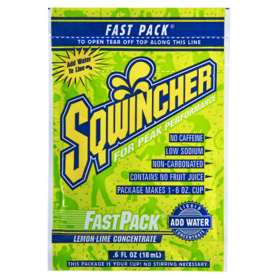 SQWINCHER 015308LL Box of 50 Lemon-Lime 6 oz. Yield Liquid Concentrated Fast Packs
