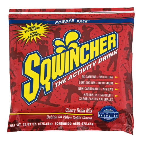 SQWINCHER 016047CH Case of 32 Cherry 2 1/2 Gallon Yield Dry Mix Powder Packs