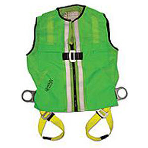 GUARDIAN 02210 Mesh Tux Vest Medium Hi-Viz Lime Green Construction Harness: 3 D-Rings