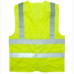 Cordova VB221PFR Class II Hi-Viz Lime Safety Vest 5 Point Breakaway Design