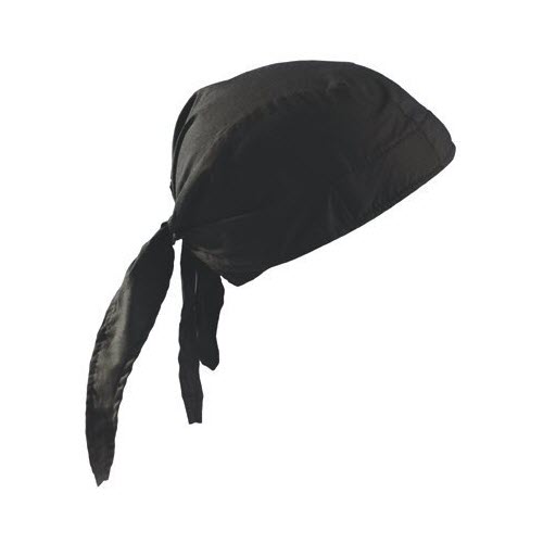 Occunomix TN6-06 OccuNomix One Size Fits All Black Tuff Nougies Deluxe Tie Hat (Doo Rag) With Elastic Rear Band