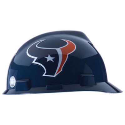 MSA 10031348 NFL V-Gard Houston Texans 1-Touch 4-Point Suspension Cap Style Hardhat