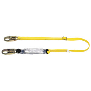 MSA 10072474 Workman 6\' Adjustable Single-Leg Lanyard: (2) 3/4\" Snap Hooks