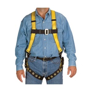 MSA 10072487 Workman Universal Yellow Full Body Harness: Single D-Ring