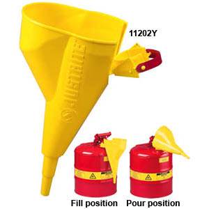JUSTRITE 11202Y I'm Easy Funnel for Type I Steel Safety Cans