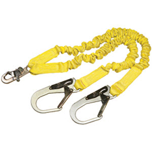 DBI Sala 1244412 Shockwave2 6' Double-Leg Shock-Absorbing Lanyard: (2) 2 1/4" Rebar Pelican Hooks (1) 3/4" Snap Hook