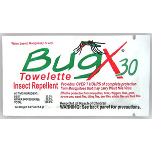 CoreTex 12642 BugX30 30% DEET Insect Repellent Single-Use Individual Foil Pack Towelettes