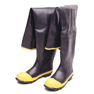 LIBERTY 1531 Black Rubber Steel Toe Hipwader Boots