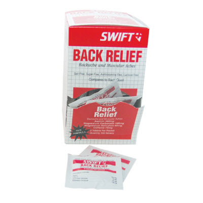Swift First Aid 164100 Back Relief: 100 Tablets