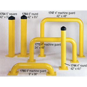 EAGLE 1745 Yellow 4" x 48" Round Low Profile Rack Guard