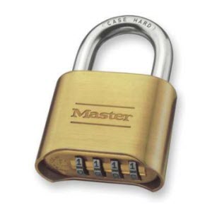 Master Lock 175D Brass Resettable Combination Padlock: 2\" Shackle