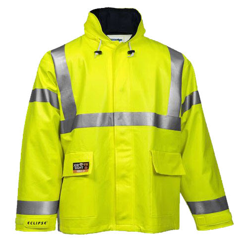 TINGLEY J44122 Eclipse Class III Hi-Viz Lime Rainsuit Jacket: Hooded