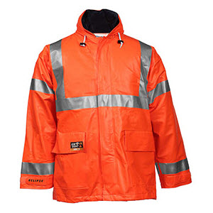 TINGLEY J44129 Eclipse Class III Hi-Viz Orange Rainsuit Jacket: Hooded