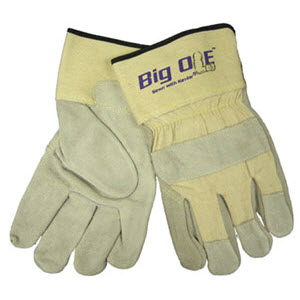 Global Glove 2100 Big Ole Premium Side Split Cowhide Leather Palm Gloves: 2 1/2\" Rubberized Safety Cuffs