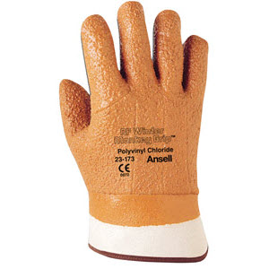 Ansell Edmont Cold Weather Gloves 10 Orange Winter Monkey Grip Jersey 204968