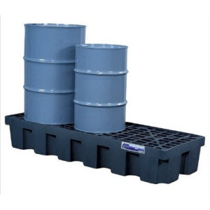 JUSTRITE 28627 3-Drum Inline EcoPolyBlend Spill Control Pallet
