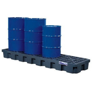 JUSTRITE 28631 4-Drum Inline EcoPolyBlend Spill Control Pallet