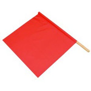 DICKE 1024-18 18" Red-Orange Solid Vinyl Warning Flag with 24" Dowel