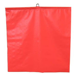 DICKE 1010-18W 18" x 18" Red-Orange Vinyl Tail Gate Warning Flag with Wire Loop
