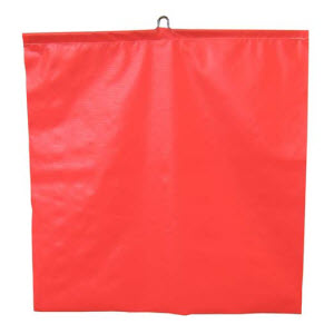 DICKE 1010-18W 18\" x 18\" Red-Orange Vinyl Tail Gate Warning Flag with Wire Loop