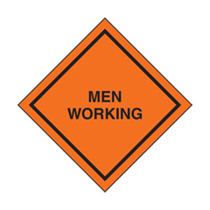 Cortina 07-800-4000 48\" Non-Reflective MEN WORKING Mesh Roll-Up Sign