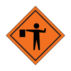 Cortina 07-800-4006 48" Non-Reflective Flagman Symbol Mesh Roll-Up Sign