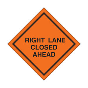 Cortina 07-800-4018 48\" RIGHT LANE CLOSED AHEAD Mesh Roll-Up Sign
