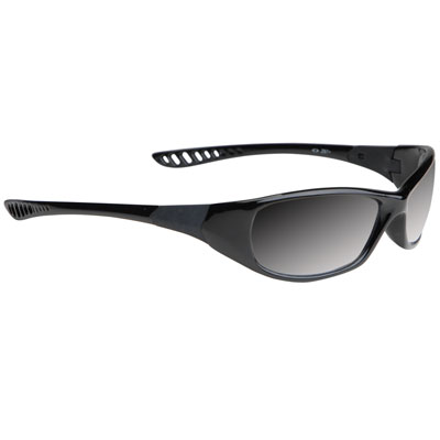 JACKSON SAFETY 25714 V40 Hellraiser Safety Glasses Black Frame Lens color Gray 